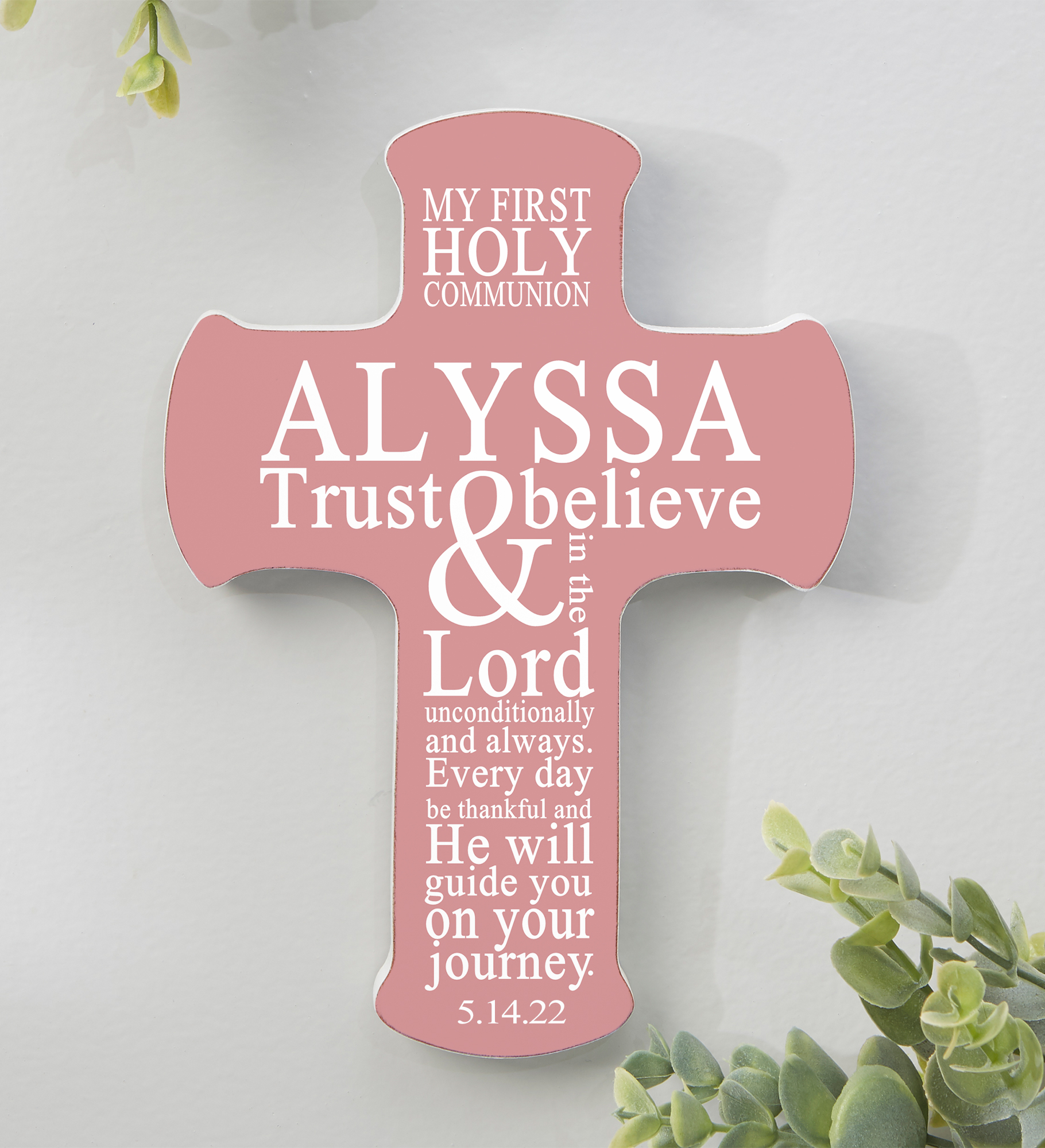 First Communion Personalized Cross
